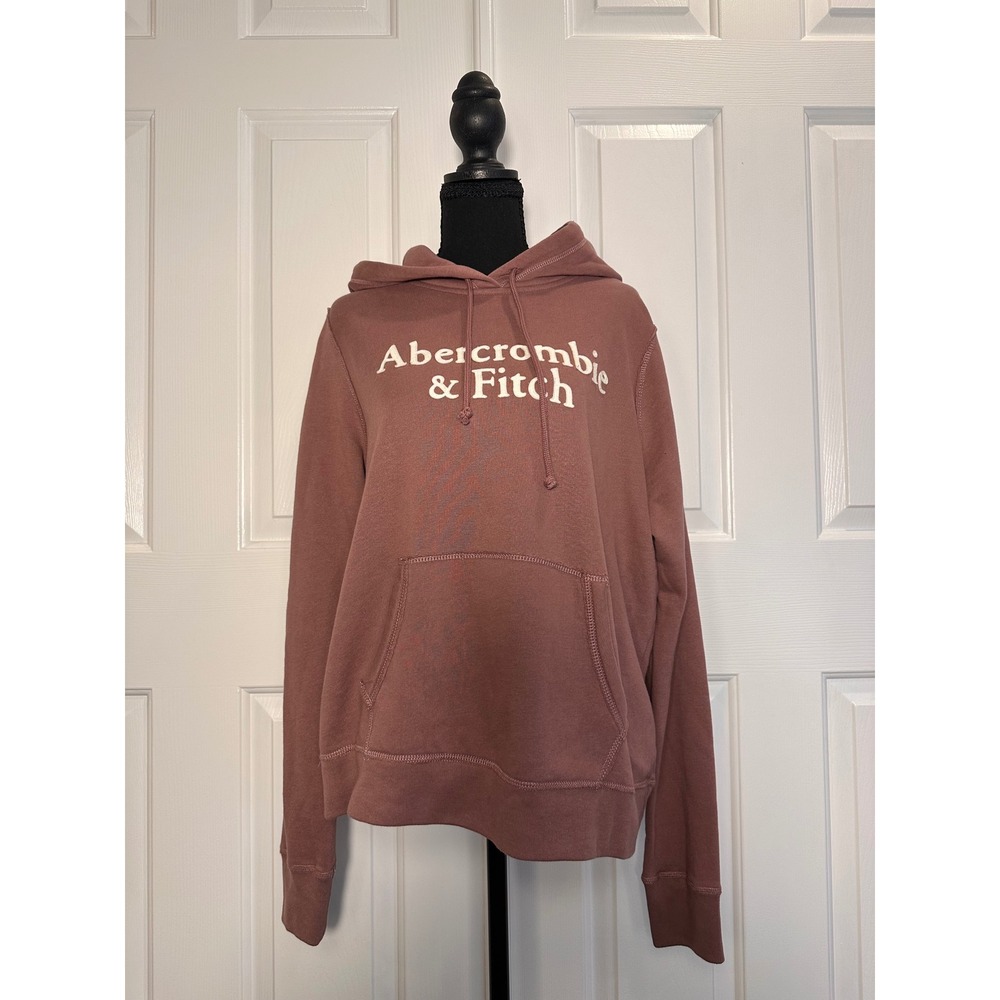 Abercrombie & Fitch Soft AF Collection Logo Hoodie Mauve Pink Large
